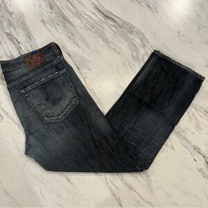 Citizens of Humanity C of H Men's Sz 33 x 28 Dark Denim Jeans Straight Pants Zip